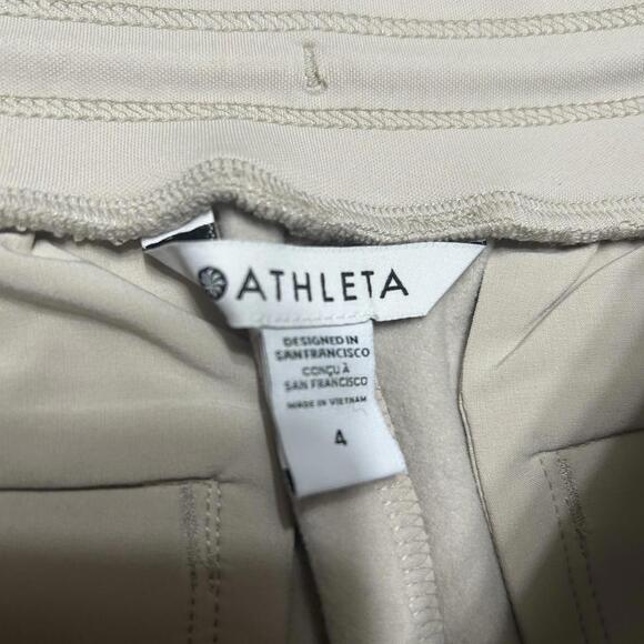Athleta Apres Ski Down Solstice Quilted Jogger Pants Beige Sz 4 - Picture 3 of 5